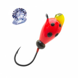 Мормышка вольфрамовая Lumicom Капля с ушком Ф4 обмазка с камнем точки Rtd, цена за 1 шт.