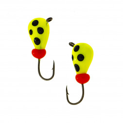 Мормышка вольфрамовая Lumicom Капля с ушком обмазка-точки блистер 1шт 4,0, Yt