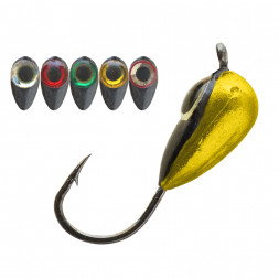 Мормышка вольфрамовая Lumicom Банан с ушком Ф4 AuFL с окун. фосф. гл., цена за 1 шт.