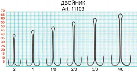 Крючок-двойник FISH SEASON с длин. цевьем №1/0 BN 6шт 11103-0014F