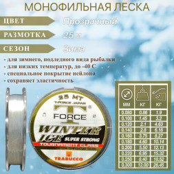 Леска TRABUCCO T-Force Winter Ice 0.300 25м